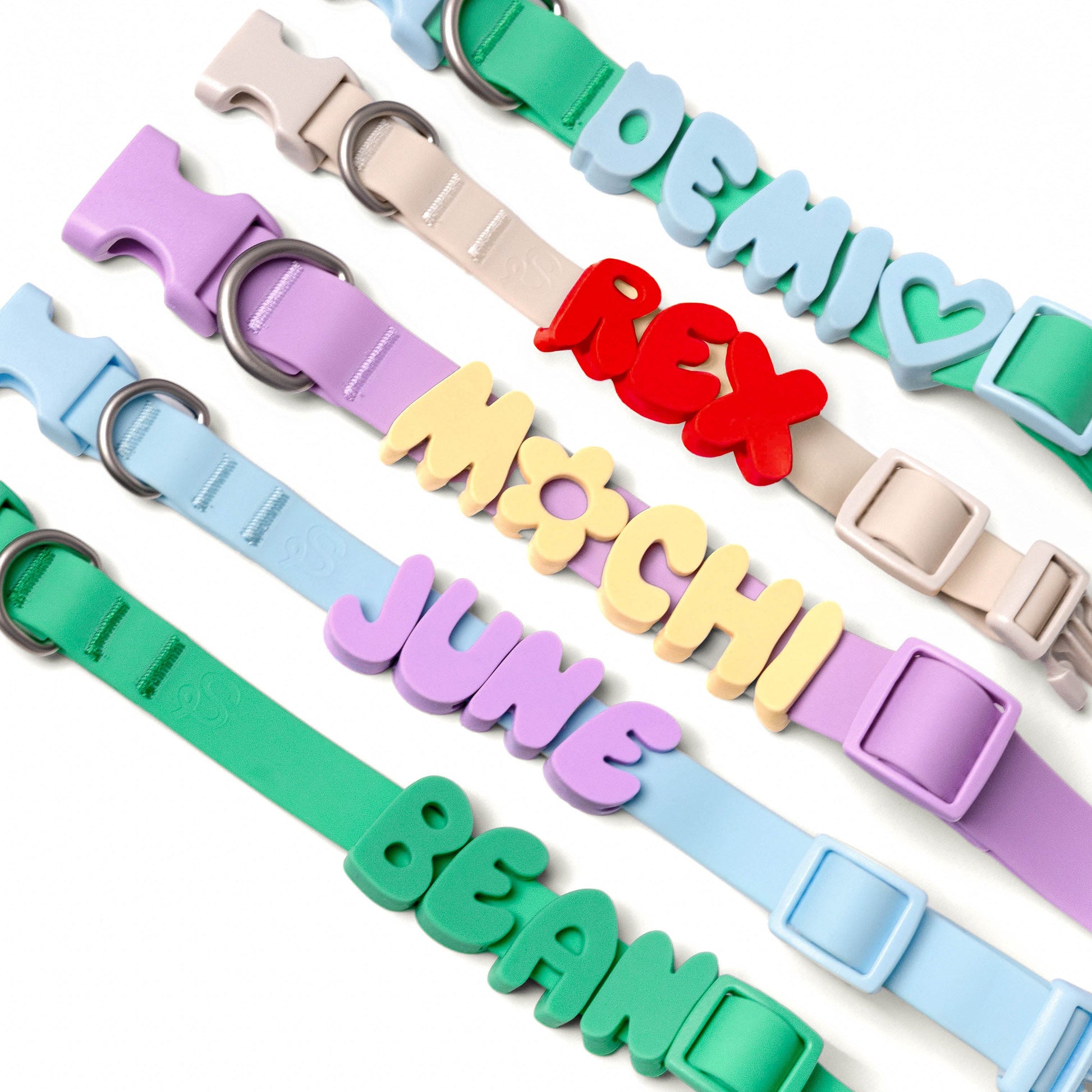 Silicone Dog Charms by Letter/Symbol/Strap Cherry Red — group shot