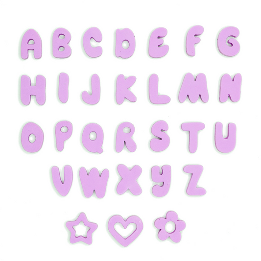 Lilac Silicone Dog Charms by Letter/Symbol/Strap (Pack of 5)