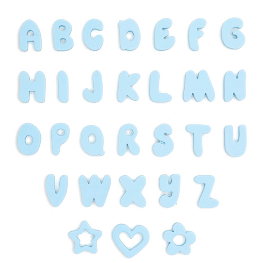 Sky Blue Silicone Dog Charms by Letter/Symbol/Strap (Pack of 5)