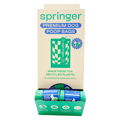 Counter Display for Premium Dog Poop Bags - 54 Individual Poop Bag Rolls