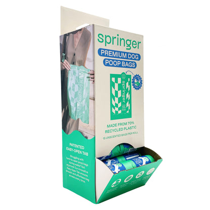 Counter Display for Premium Dog Poop Bags - 54 Individual Poop Bag Rolls