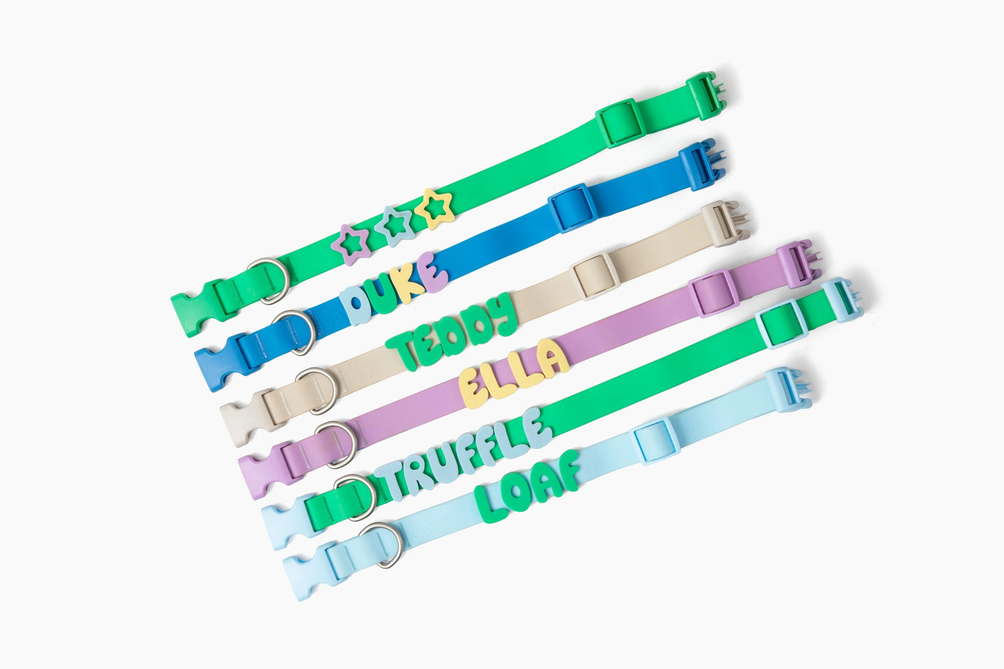 Silicone Dog Charms + Collar Set, Personalized Dog Collars