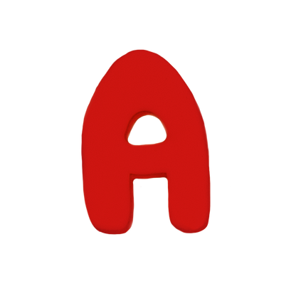 Silicone Dog Charms Cherry Red — Letter A