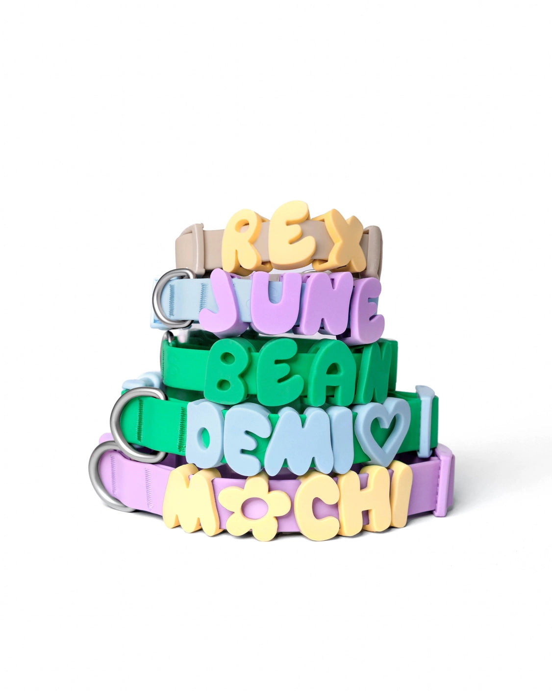 Silicone Dog Charms Complete Set, Custom Collars + Leashes